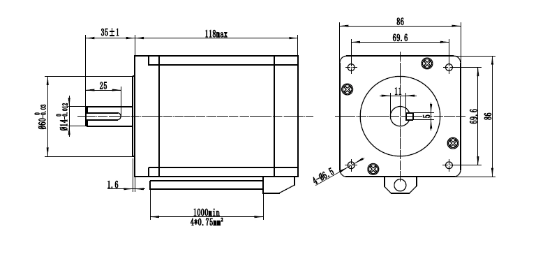 motor nema 34 8.5nm tamaño