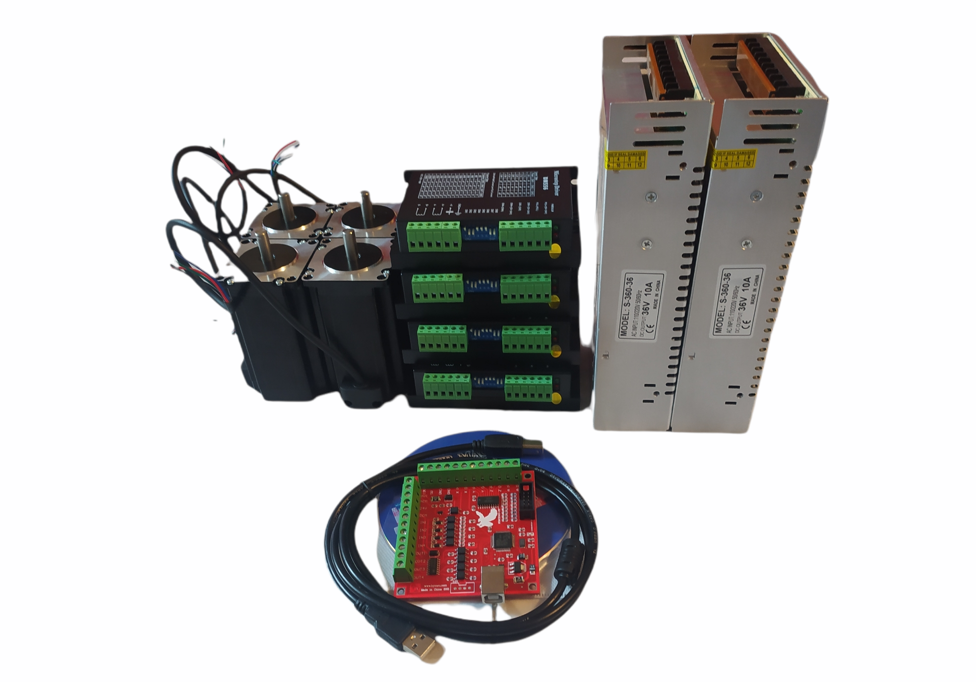 Kit CNC 4 Ejes Nema 23 3N.M e Interface USB